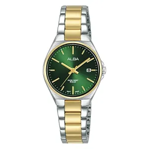 Alba Stainless Steel Women Analog Wristwatch Ah7Bb8X1, Green Dial, Multi-Color Band