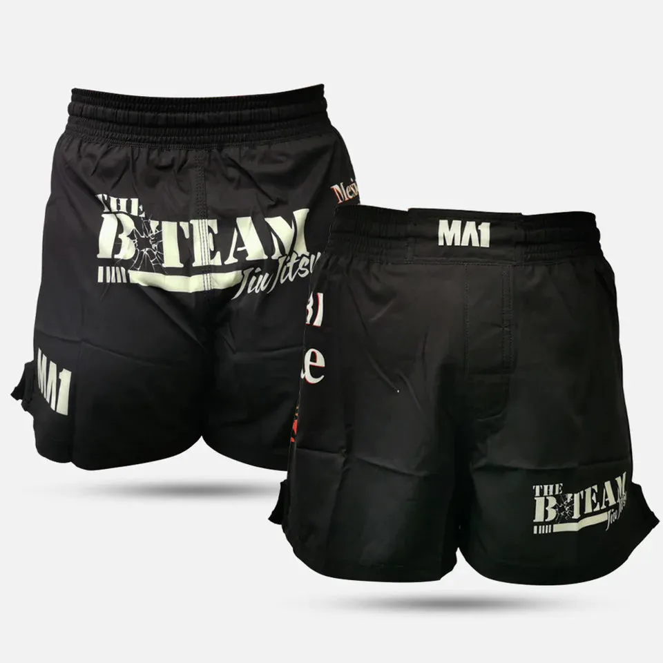 B-TEAM - MEXICAN GROUND KARATE BLACK HIGH CUT MMA SHORTS