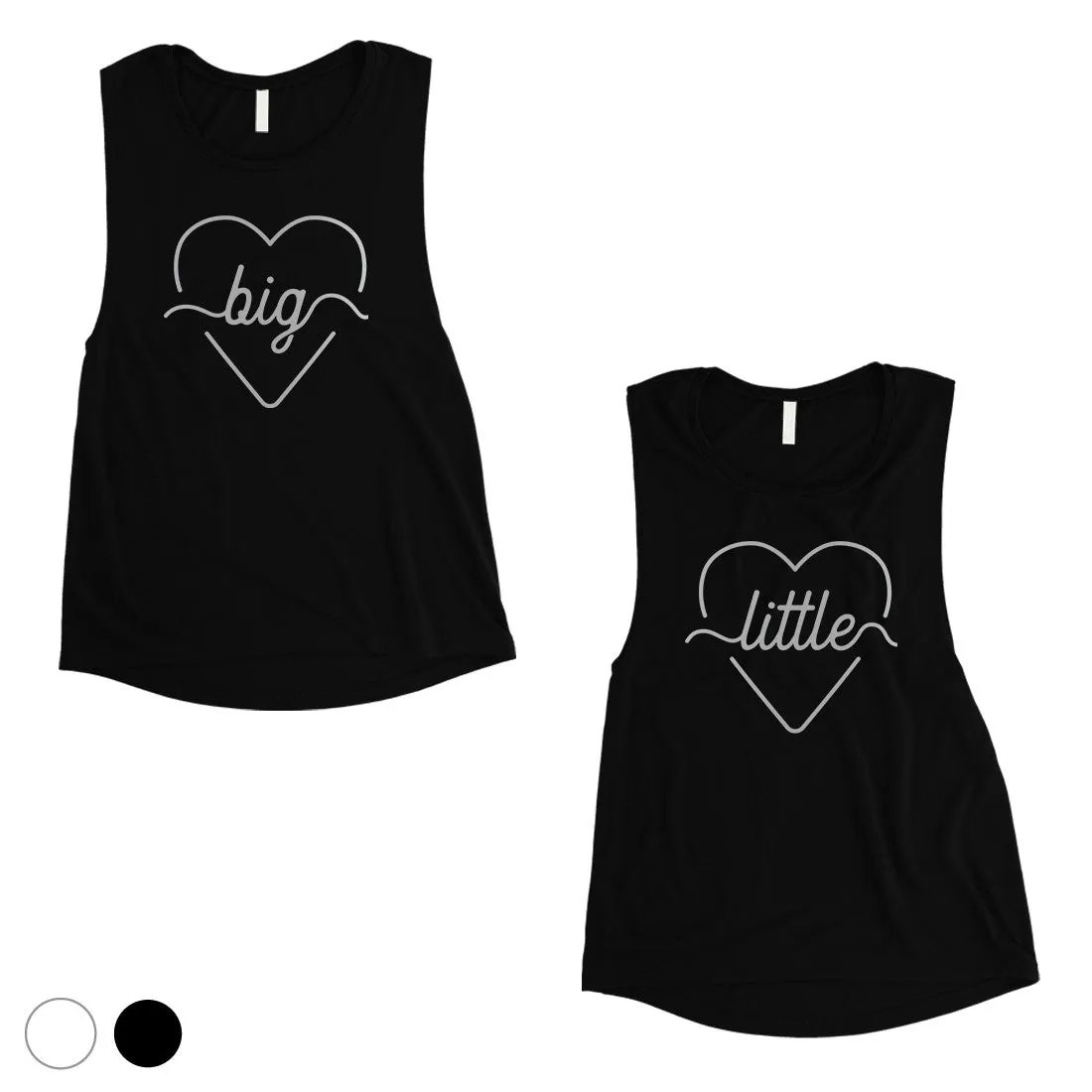 Big Little Line Heart-SILVER Womens Muscle Tank Top Heartfelt Gift