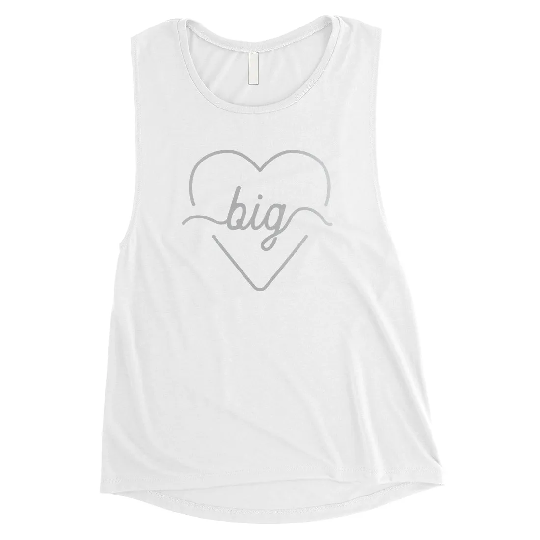 Big Little Line Heart-SILVER Womens Muscle Tank Top Heartfelt Gift