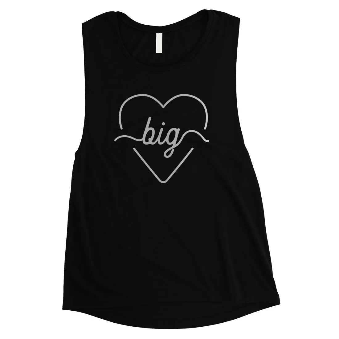 Big Little Line Heart-SILVER Womens Muscle Tank Top Heartfelt Gift