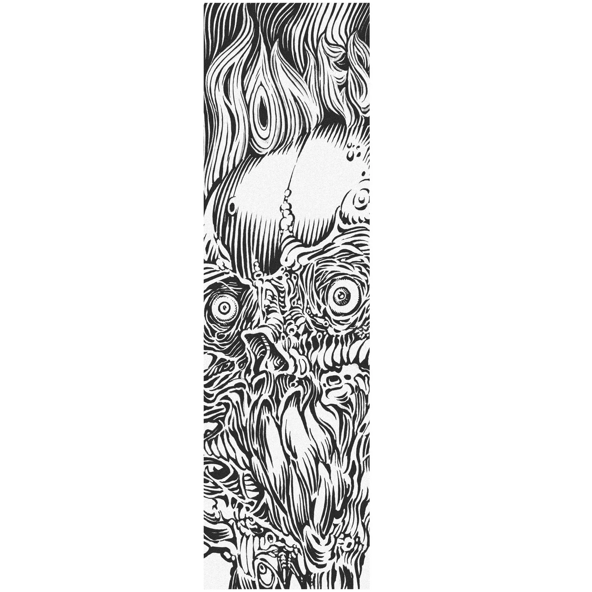 Bones Stare Down Single Sheet Griptape 9"x33" - White