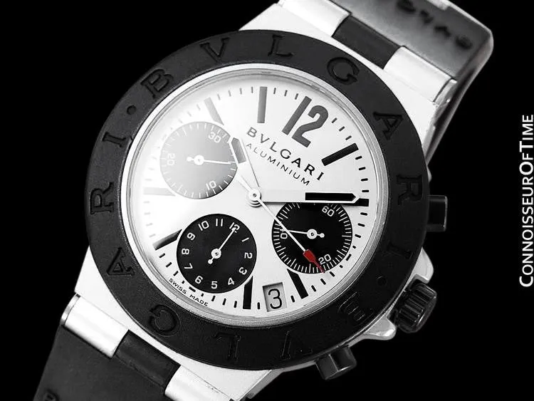 Bvlgari Bulgari Diagono Mens Panda Dial Chronograph Watch, AL38A - Aluminum & Rubber