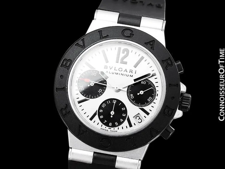 Bvlgari Bulgari Diagono Mens Panda Dial Chronograph Watch, AL38A - Aluminum & Rubber