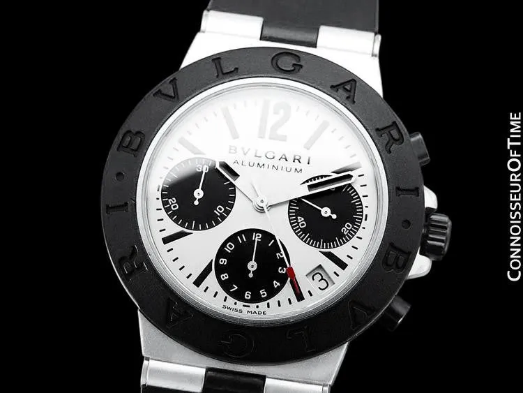 Bvlgari Bulgari Diagono Mens Panda Dial Chronograph Watch, AL38A - Aluminum & Rubber