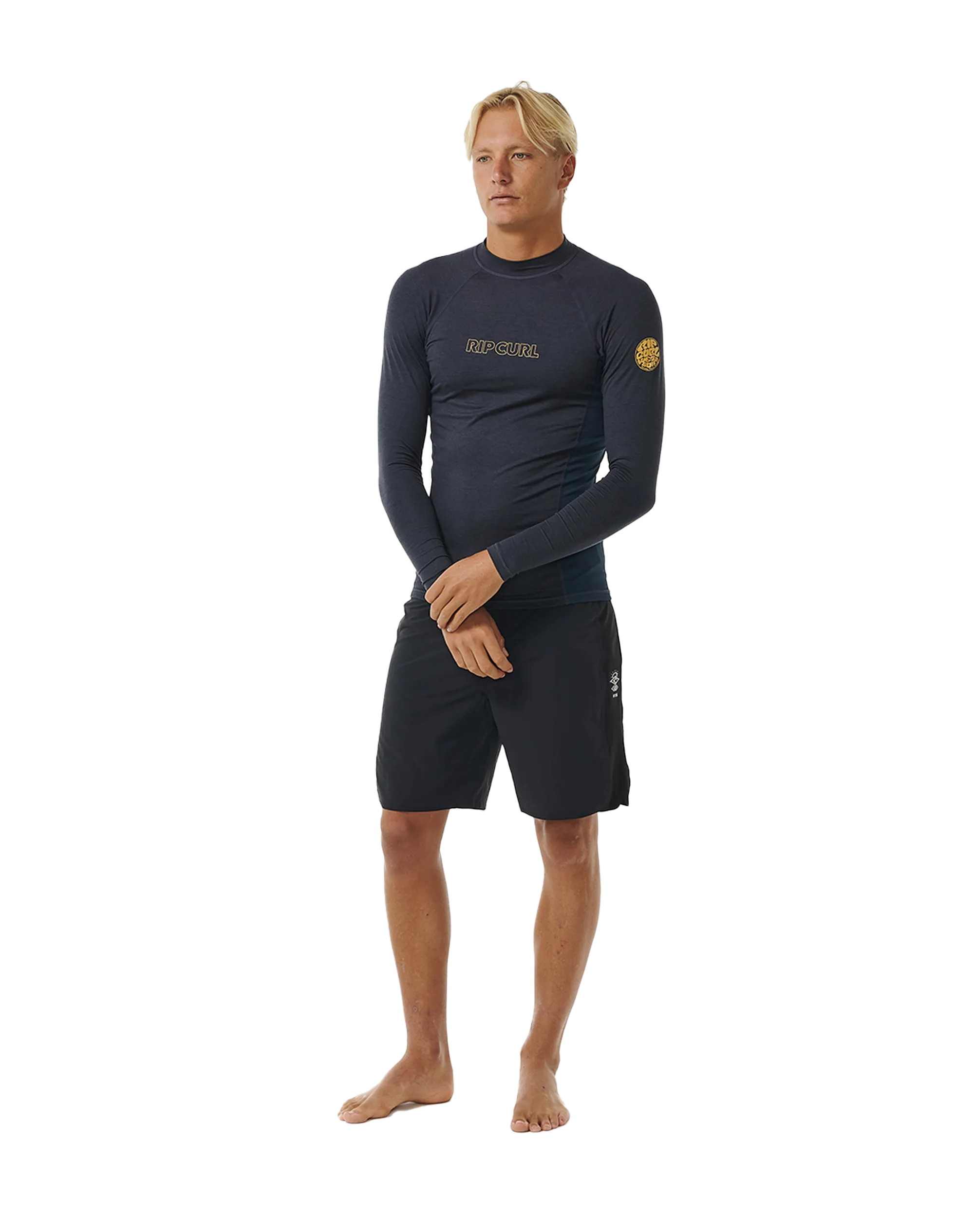 Dawn Patrol UPF Performance Long Sleeve Rash Vest in Navy Marle