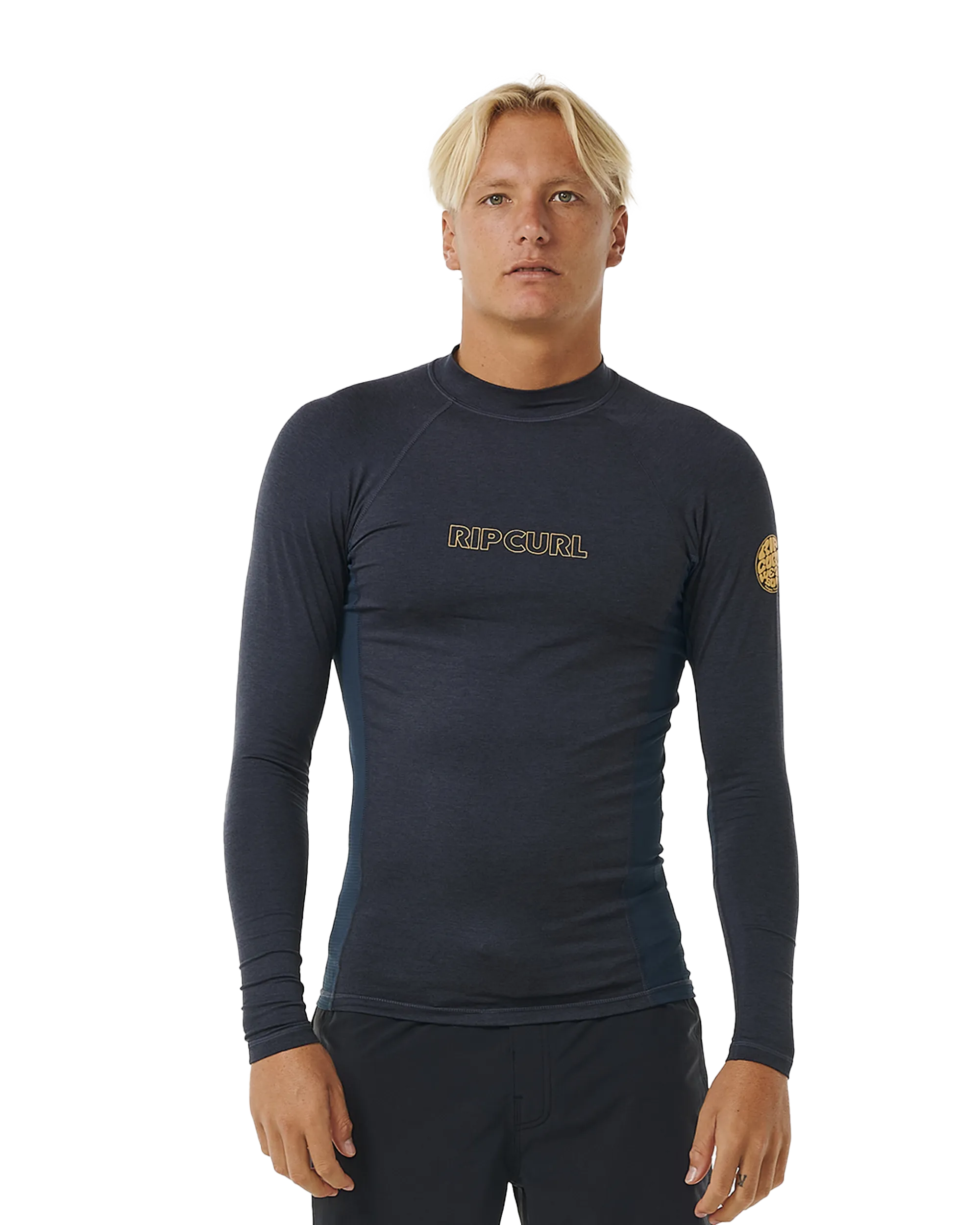 Dawn Patrol UPF Performance Long Sleeve Rash Vest in Navy Marle