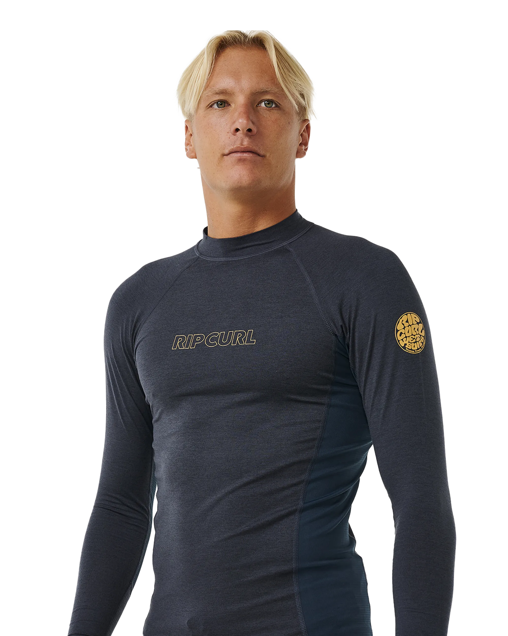 Dawn Patrol UPF Performance Long Sleeve Rash Vest in Navy Marle