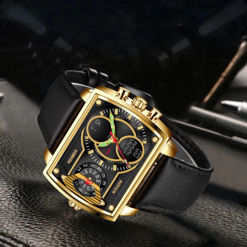 Electronic Multi-function Square Dual Display Watch