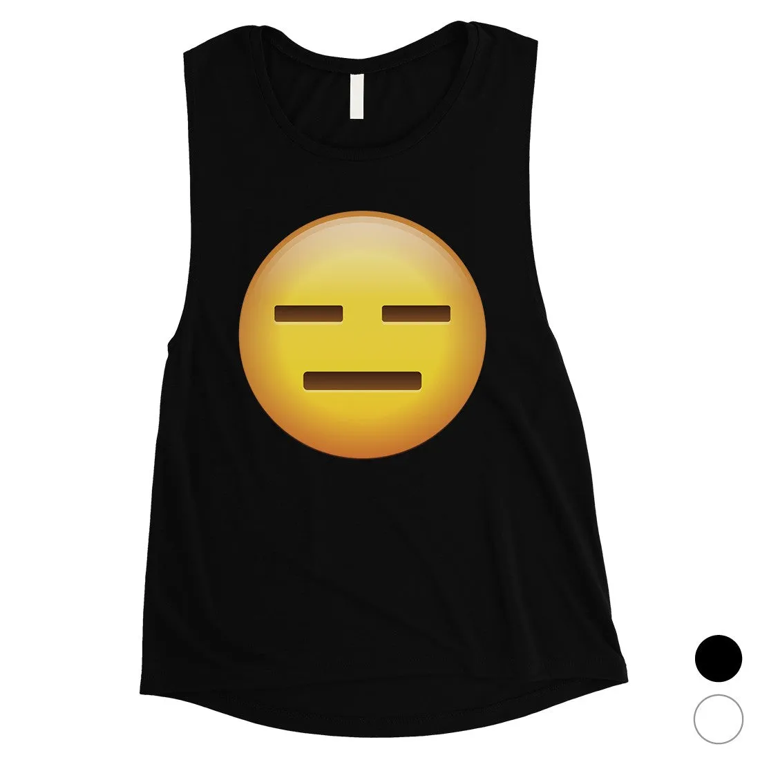 Emoji-Emotionless Womens Hollow Funny Humor Muscle Shirt Gag Gift