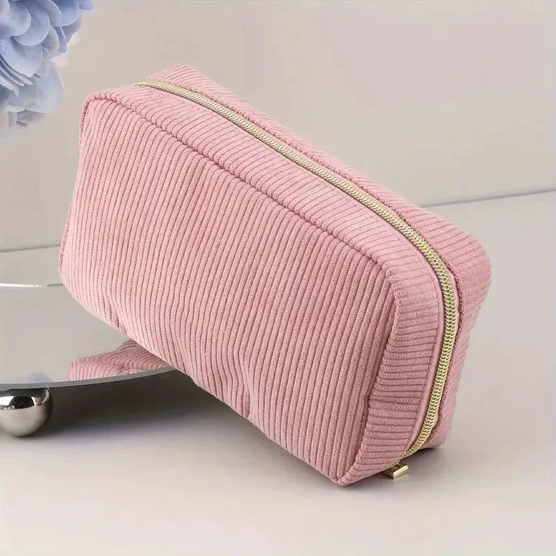 Fashion Corduroy Storage Cosmetic Bag