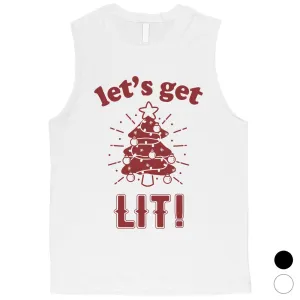 Get Lit Christmas Tree Mens Muscle Top