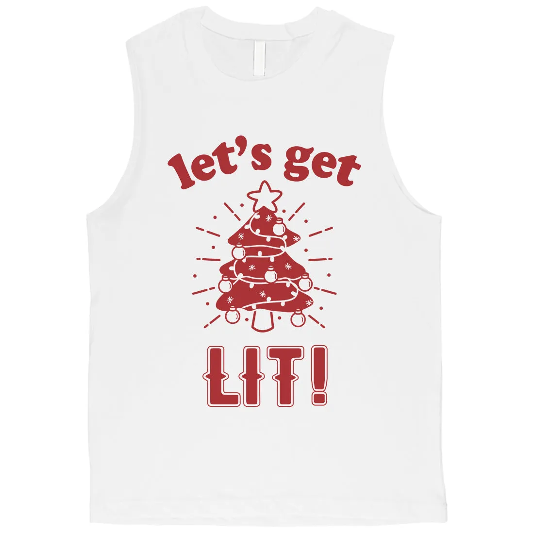 Get Lit Christmas Tree Mens Muscle Top