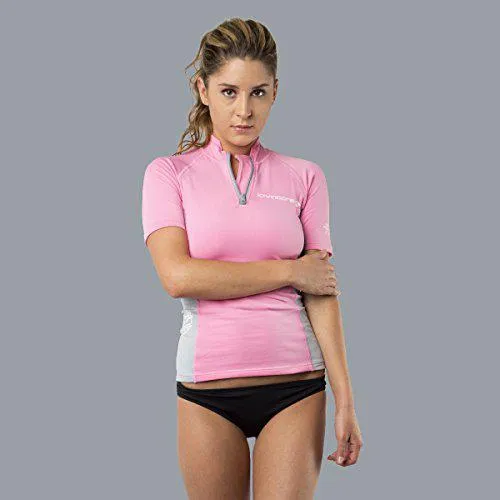 Lavacore Lavaskin Womens Scuba Diving Short Sleeve Shirt - Pink/Grey - Size 20