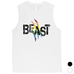 LGBT Beast Rainbow Scratch Mens Muscle Top