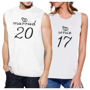 Married Since Custom Matching Couple White Muscle Top