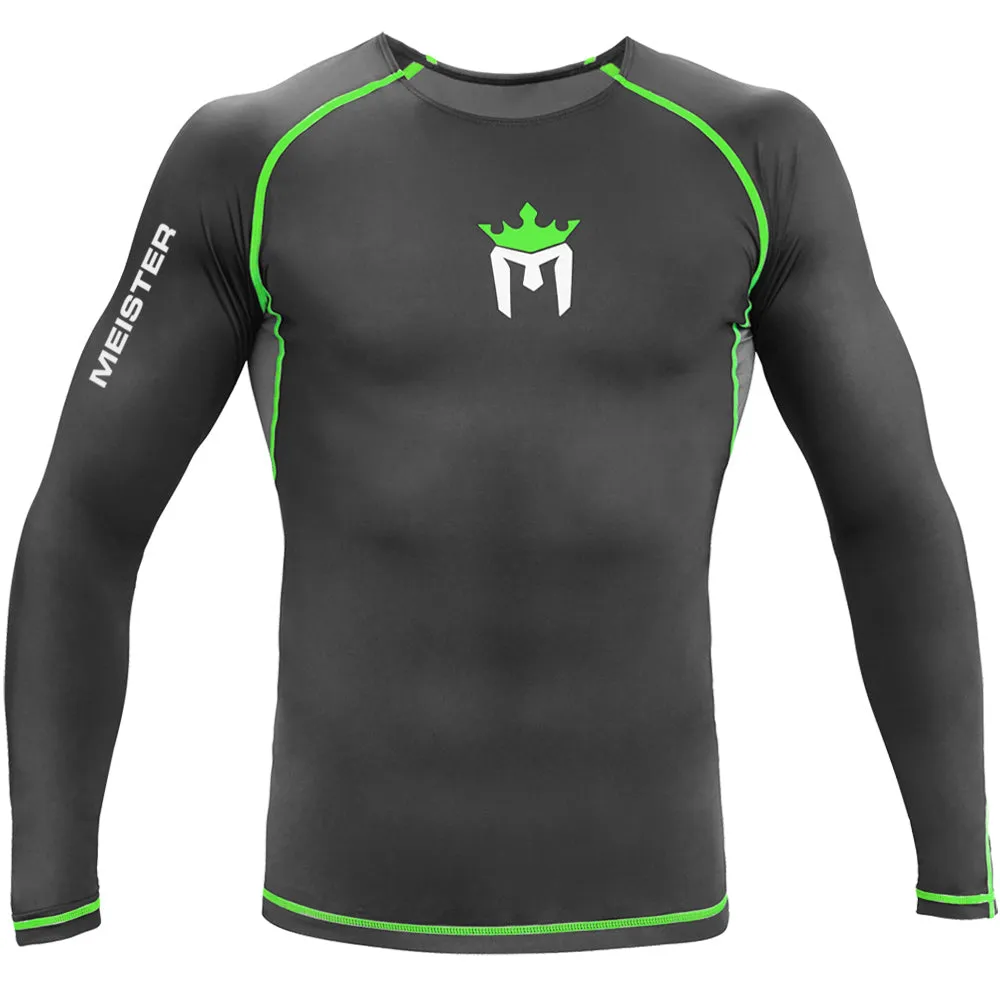 Meister Rush Long-Sleeve Rash Guard - Black/Neon Green