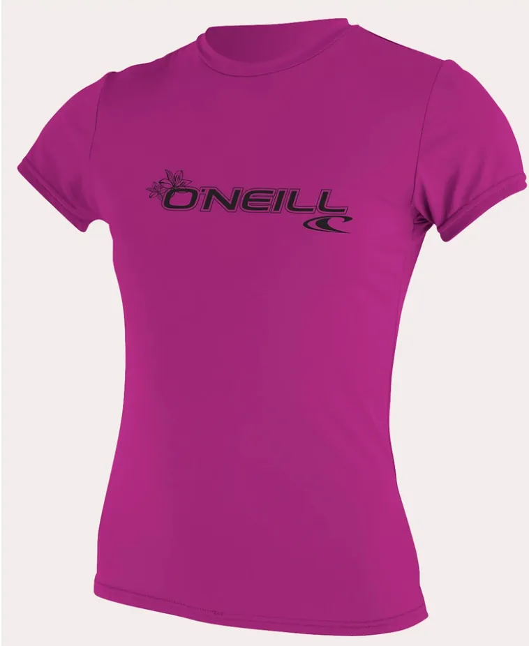 O'neill Women's Basic UPF 50  S/S Sun Shirt Fox Pink