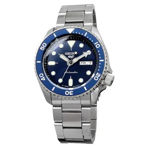 Seiko Mens Silver Band Blue Dial Automatic Movement Stainless Steel Watch - SRPD51