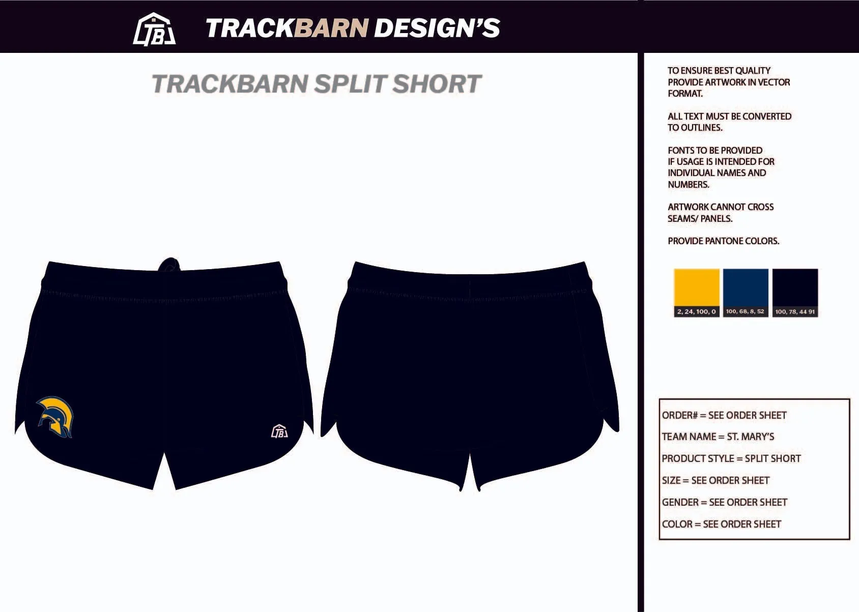 St.-Mary's- Mens Split Track Short