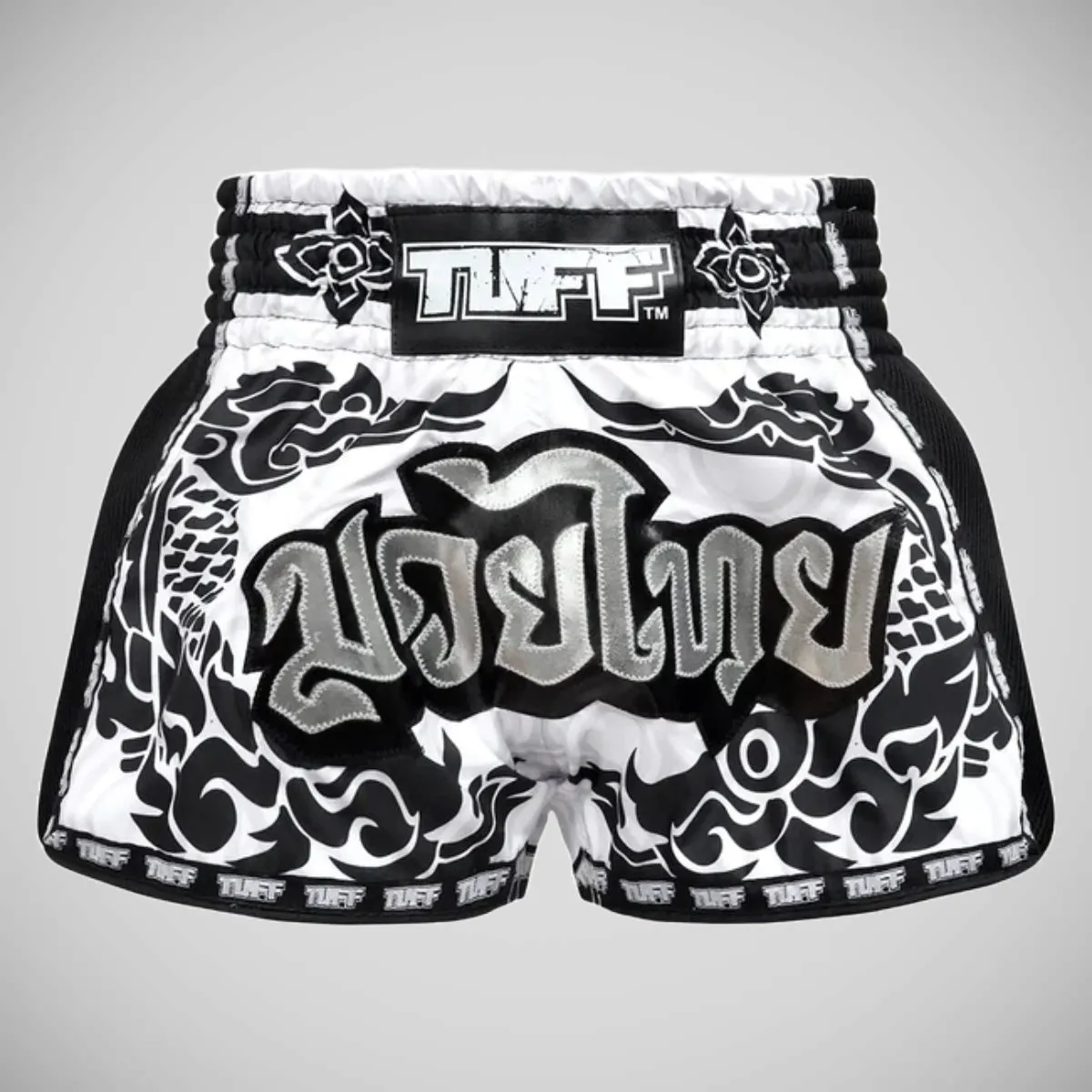 TUFF Sport MRS201 Retro Style The Great Hongsa Muay Thai Shorts White