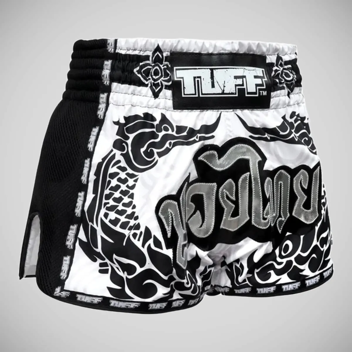 TUFF Sport MRS201 Retro Style The Great Hongsa Muay Thai Shorts White