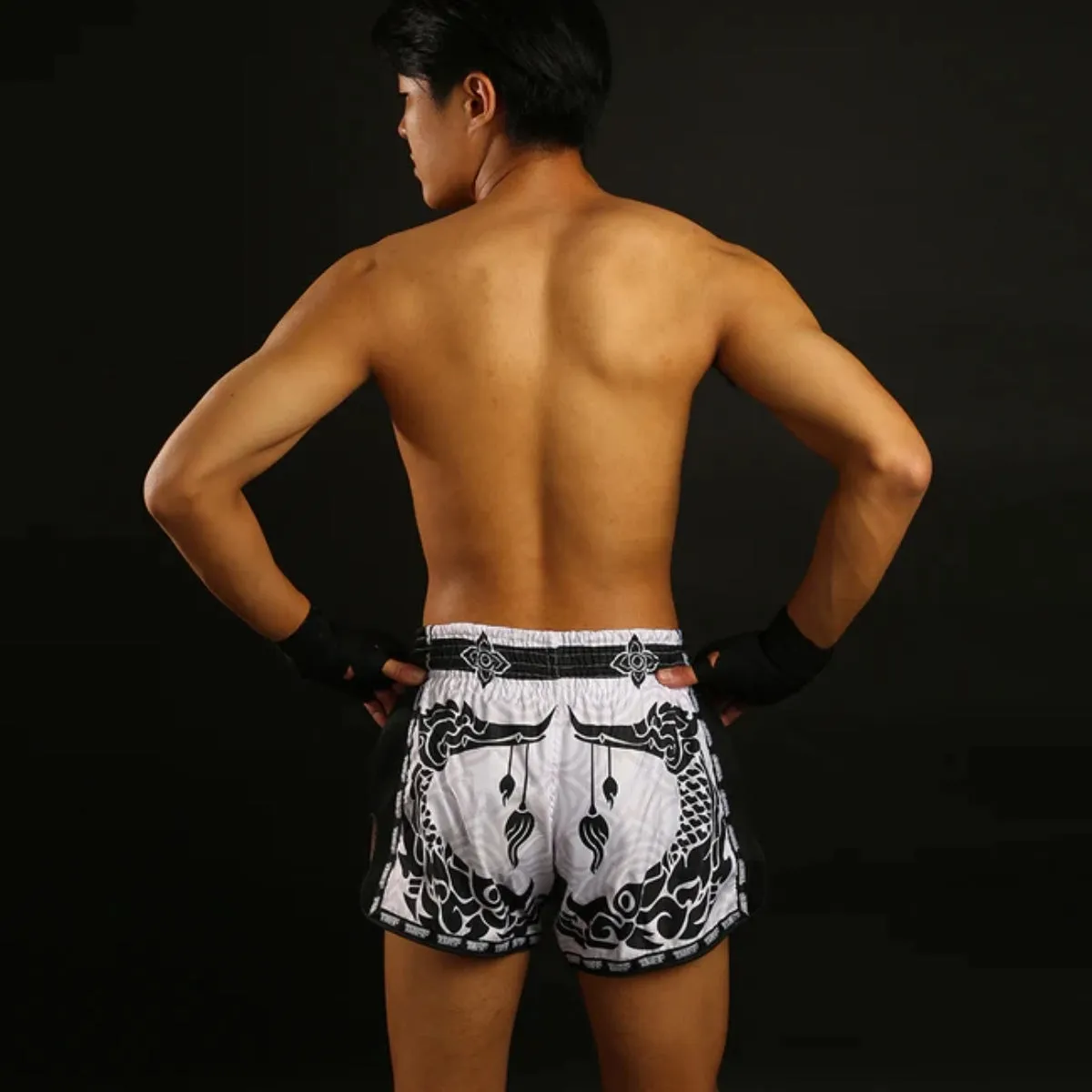 TUFF Sport MRS201 Retro Style The Great Hongsa Muay Thai Shorts White