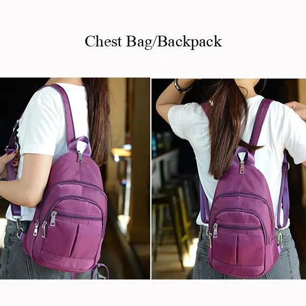 Waterproof Nylon Multi-Purpose Shoulder Bag Backpack Chest Diagonal Package Twill Bag