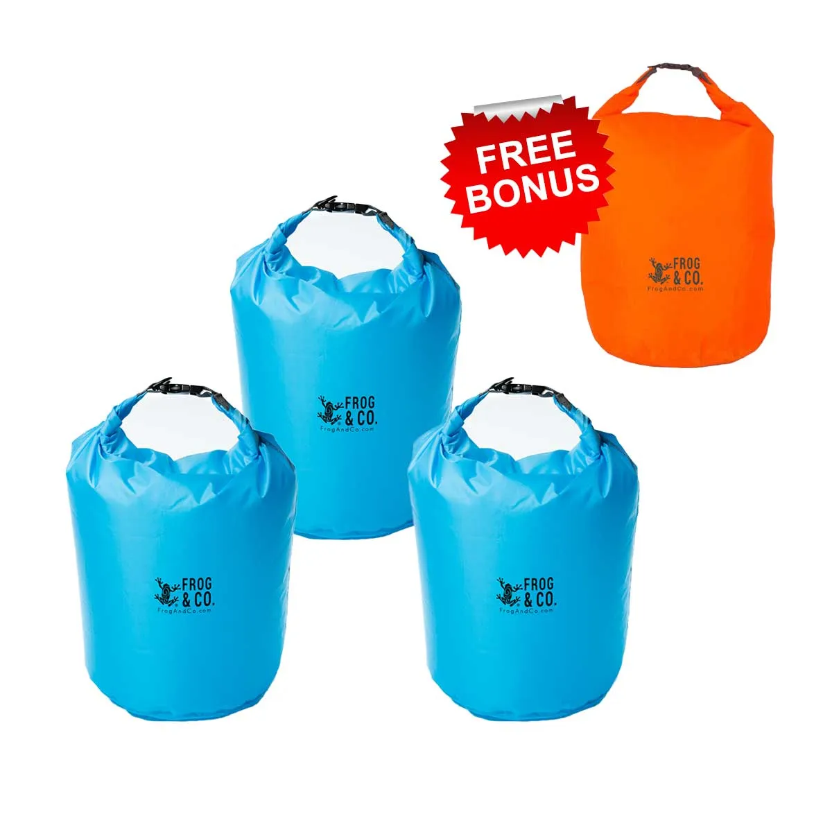 ZIPIFY - 3 BLUE DRY BAGS   1 ORANGE DRY BAG